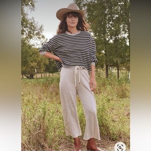 The Great Cropped Striped Sweatshirt Oversized  Size 0 XS